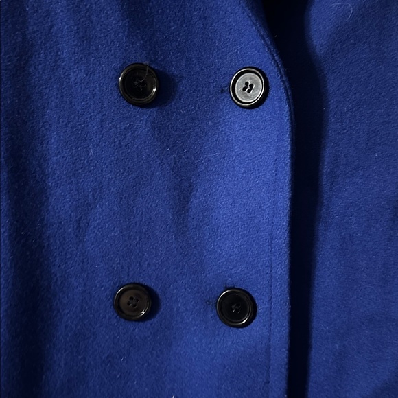 Vintage Women's Blue Double-Breasted Coat by Jofeld - Picture 2 of 9